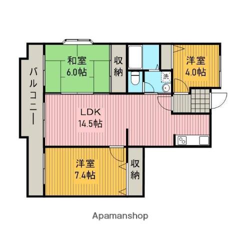 メゾンベール桜台(3LDK/4階)の間取り写真