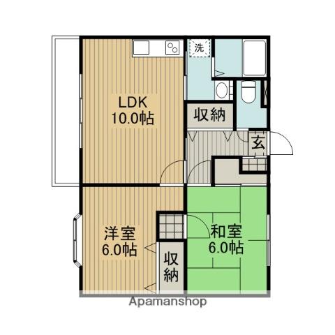 メゾン東大沼(2LDK/1階)の間取り写真