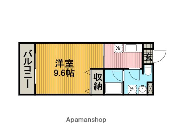 チェリーパイⅡ(1K/2階)の間取り写真