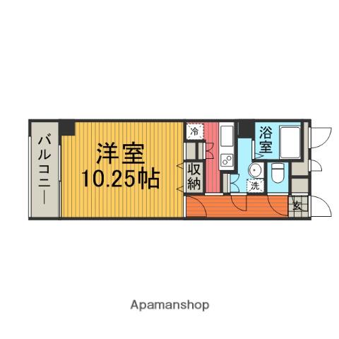 サーティーフォービル(1K/4階)の間取り写真