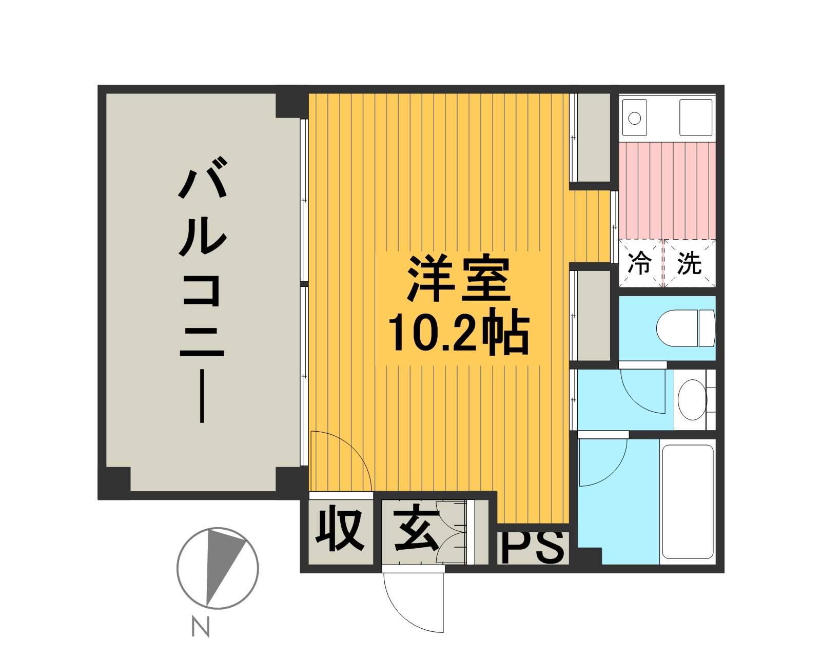 OZ-COURT(1K/4階)の間取り写真