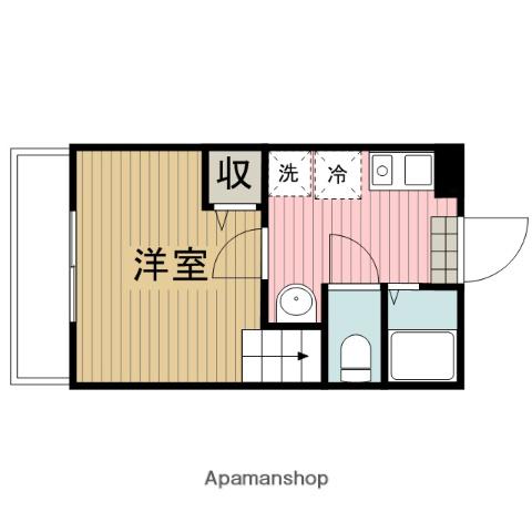 シリウス相模大野(1K/2階)の間取り写真