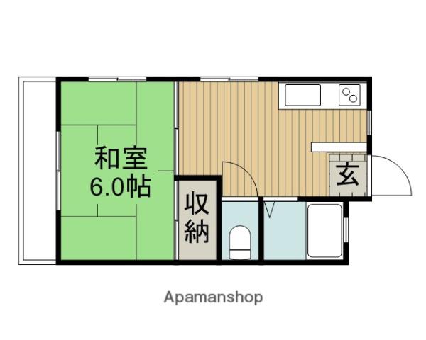 コーポみなみ(1DK/1階)の間取り写真