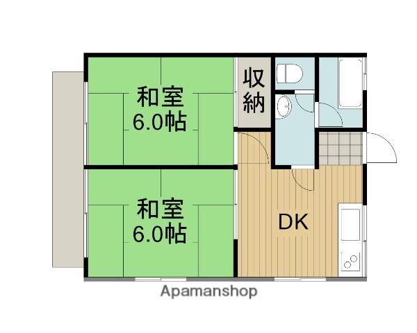 ハイツ相模が丘(2DK/2階)の間取り写真