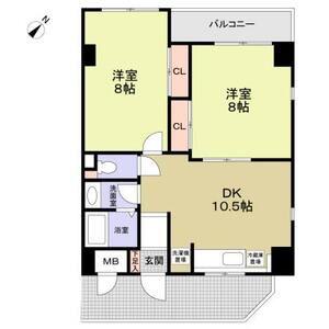 ベルカント相模大野(2DK/6階)の間取り写真