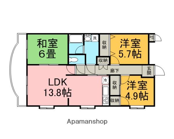 グランディール(3LDK/2階)の間取り写真