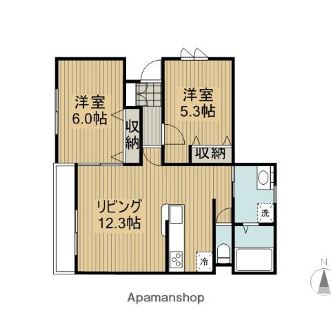 ラヴェール(2LDK/1階)の間取り写真
