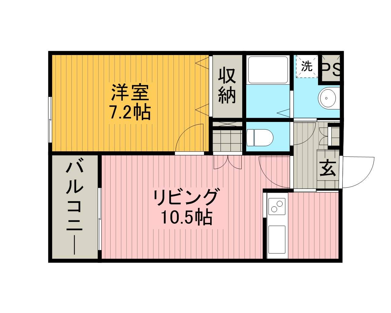 フォーエバーマンション(1LDK/2階)の間取り写真