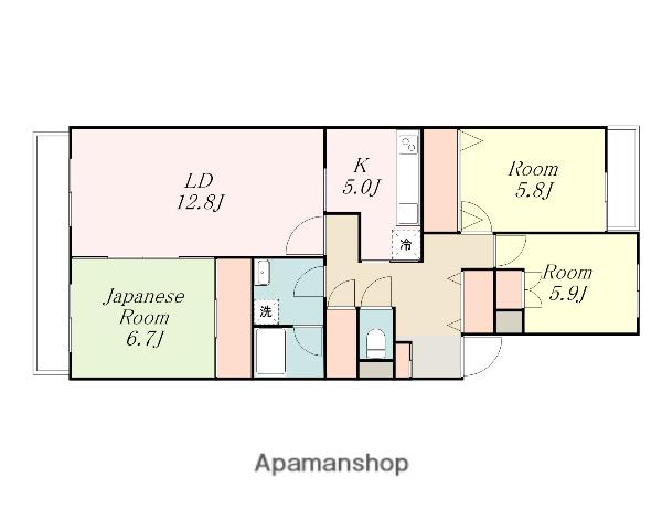 L-COMMUPLUS相模大野(3LDK/3階)の間取り写真
