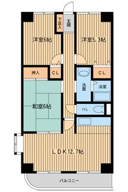 エスポワール ルーチェ(3LDK/2階)の間取り写真