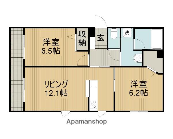 プレミアスB(2LDK/1階)の間取り写真