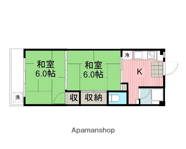 サガミ大銀マンション(2K/3階)の間取り写真