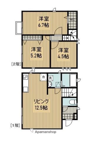 小田急電鉄小田原線 座間駅 徒歩7分 2階建 築4年(3LDK)の間取り写真