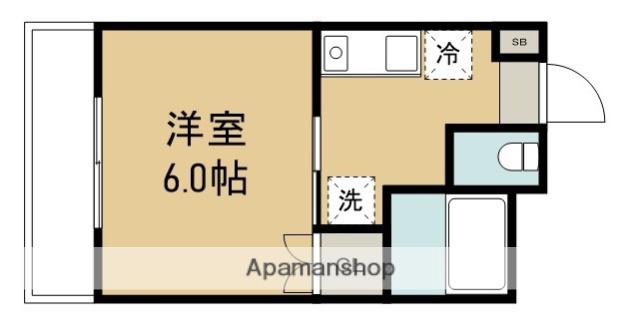 オルタンシア南台(1K/2階)の間取り写真