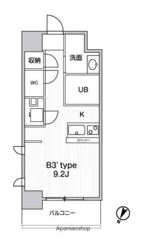 JMF RESIDENCE 町田(ワンルーム/1階)の間取り写真