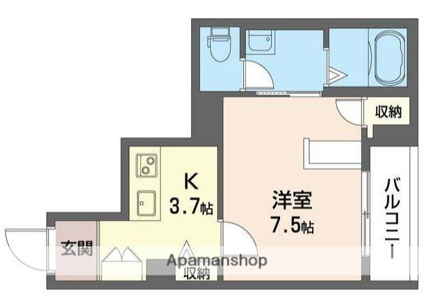 グランド ホルン(1K/3階)の間取り写真