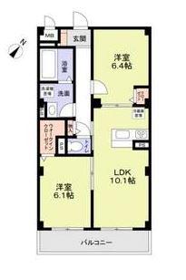 フィレ・デ・フルール(2LDK/1階)の間取り写真