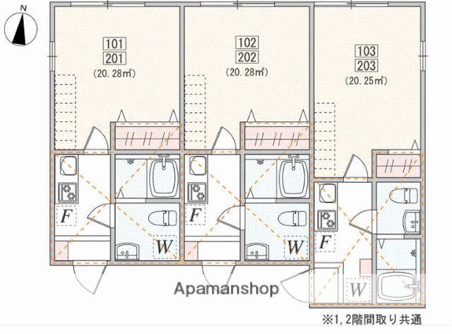 オデッセイ10(1K/1階)の間取り写真