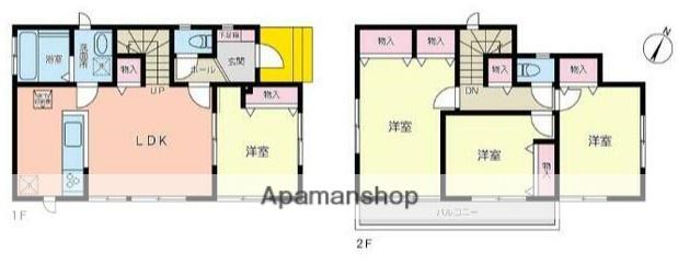 相模線 原当麻駅 徒歩6分 2階建 築13年(4LDK)の間取り写真