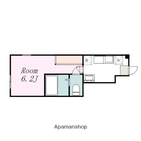 シャテーニュ東林間(1K/1階)の間取り写真
