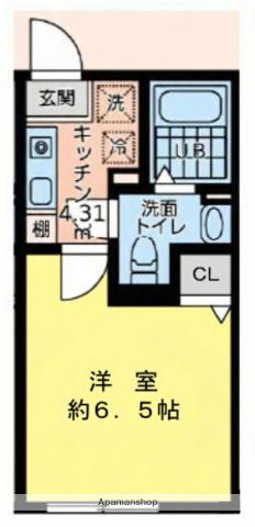 リアフォンテーヌ橋本(1K/2階)の間取り写真