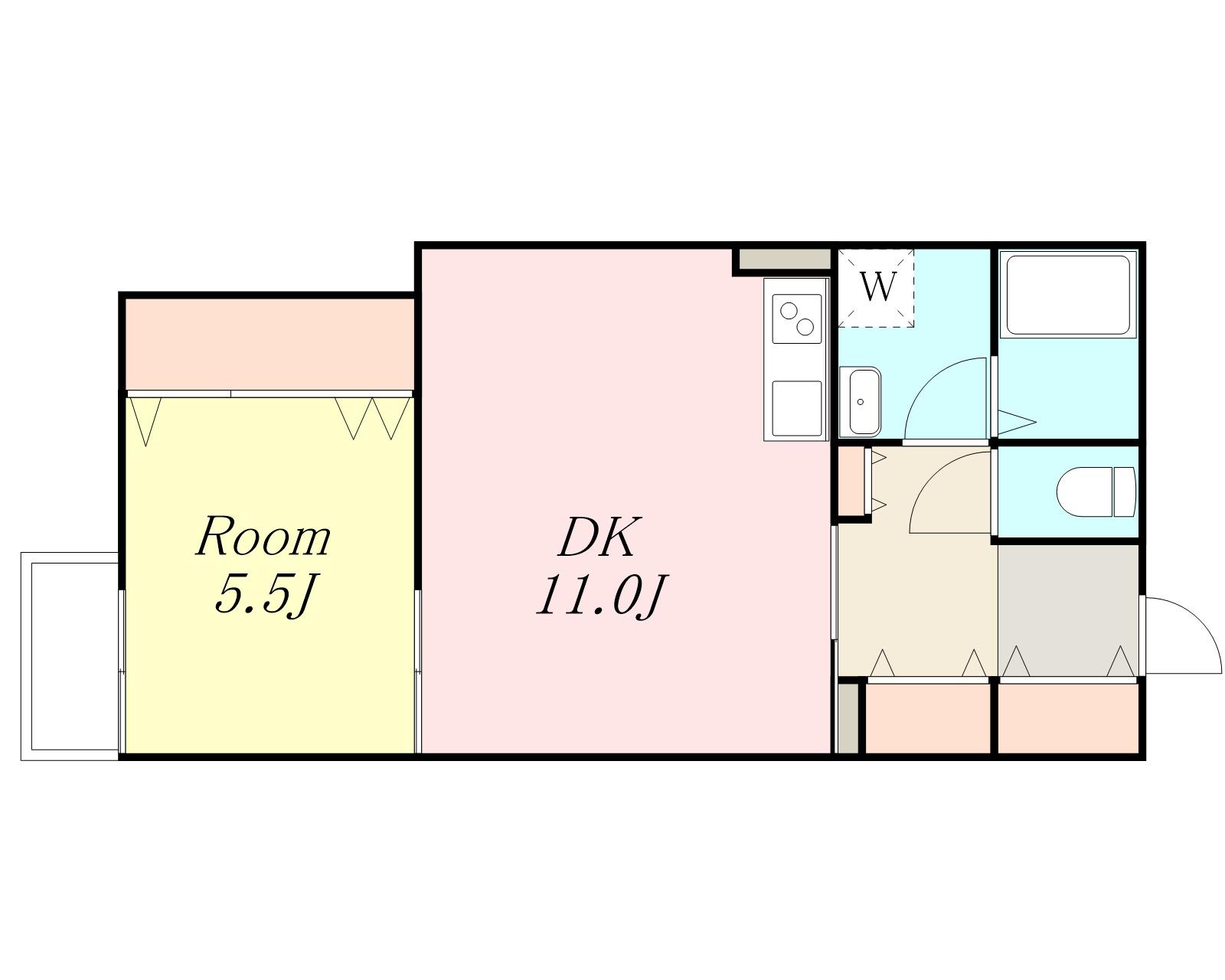 フォレスト相武台(1DK/1階)の間取り写真