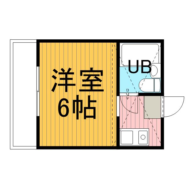 ジュネパレス和美(1K/2階)の間取り写真