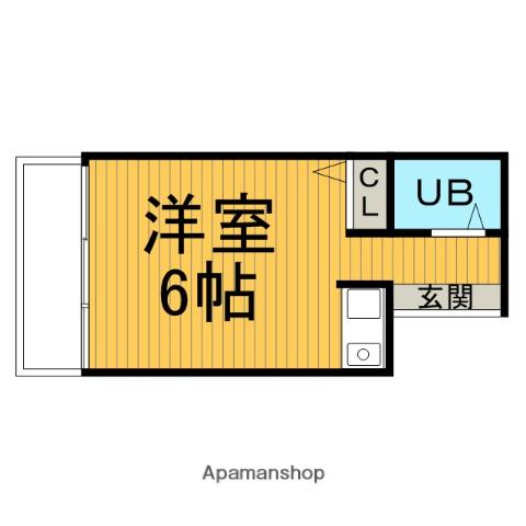 エリーズハウス(ワンルーム/2階)の間取り写真