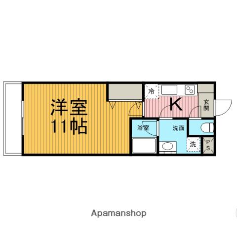 リヴェールHERO(1K/1階)の間取り写真