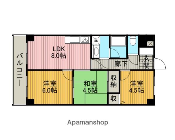 ライオンズプラザ相模大野2番館(3DK/3階)の間取り写真