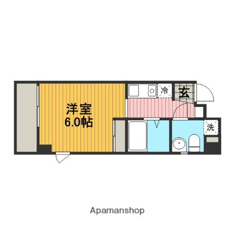 ラグラシューズ相模大野(1K/4階)の間取り写真