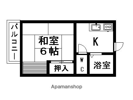 サンガーデン下溝A(1K/1階)の間取り写真