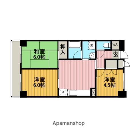 アイルックビル(3DK/2階)の間取り写真