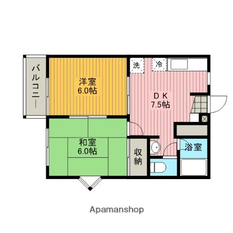 グランエイル・M(2DK/2階)の間取り写真