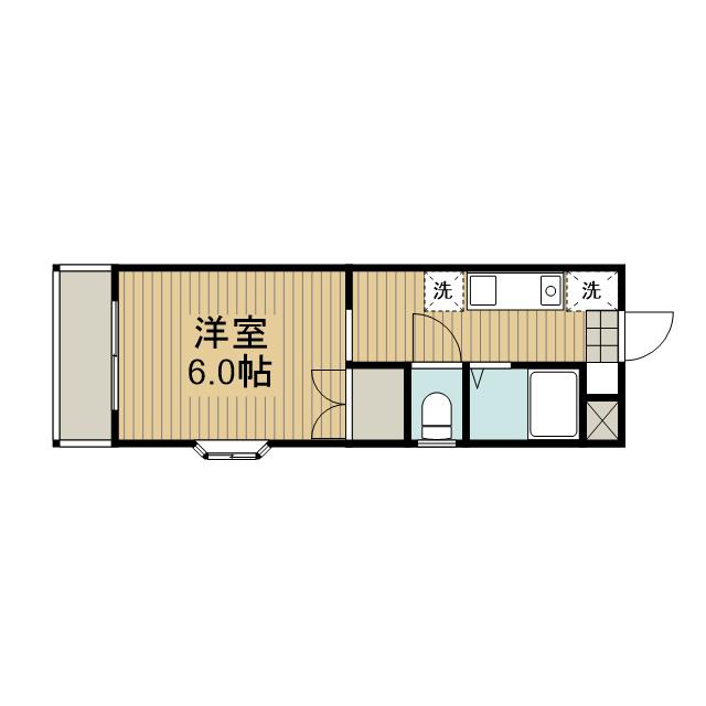 グリーンハウス(1K/1階)の間取り写真