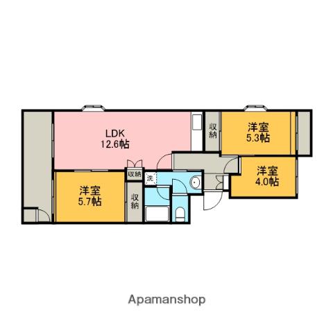 KSB淵野辺(3LDK/3階)の間取り写真