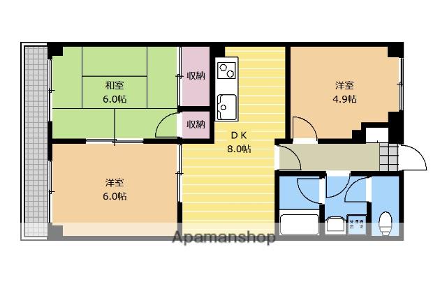 グリーンヒルズ小磯一番館 3階階 間取り