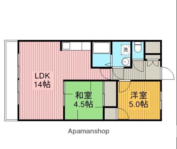 古淵エクセドラ(2LDK/4階)の間取り写真