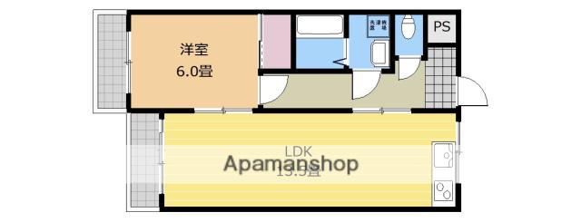 ハイツサンウエイ(1LDK/3階)の間取り写真