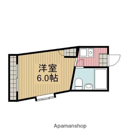 グリーンハウスⅠ(ワンルーム/2階)の間取り写真