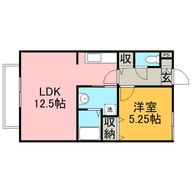 リヴェールメゾン御園(1LDK/1階)の間取り写真