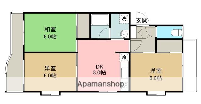 コーポラス中央(3DK/1階)の間取り写真