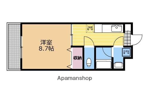 プリムヴェールSS(1DK/4階)の間取り写真