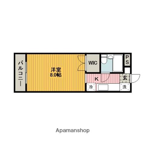 エクレール山王(ワンルーム/2階)の間取り写真