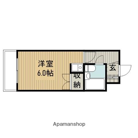 国木ハイツ(ワンルーム/3階)の間取り写真