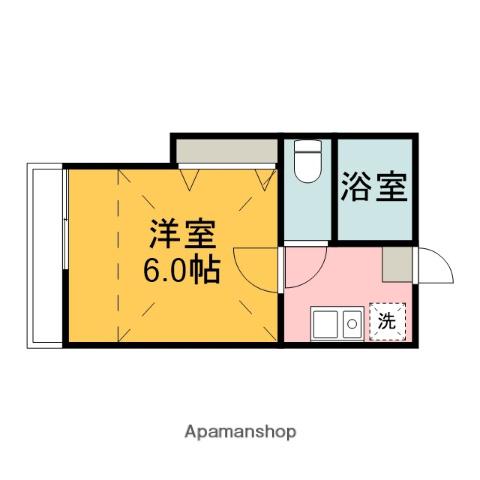 キャトルセゾン陽光台(1K/2階)の間取り写真