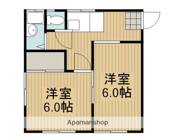 クローバーハイツコスモ(2K/2階)の間取り写真