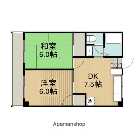 ジュネスマンション(2DK/1階)の間取り写真