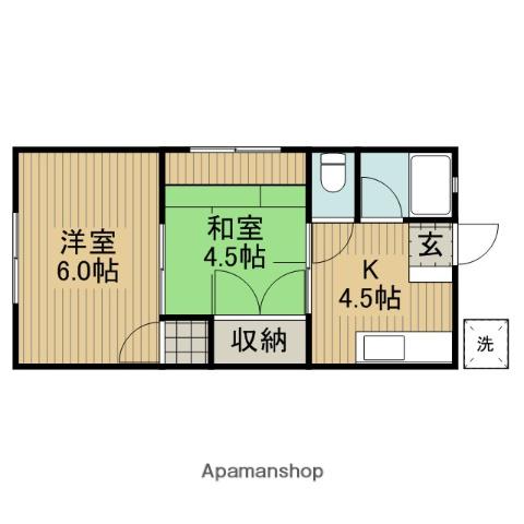 シティハイムコトブキ(2K/1階)の間取り写真