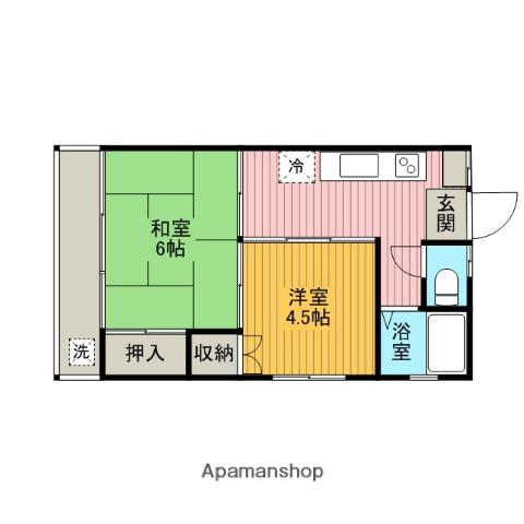 メゾン丘(2K/1階)の間取り写真